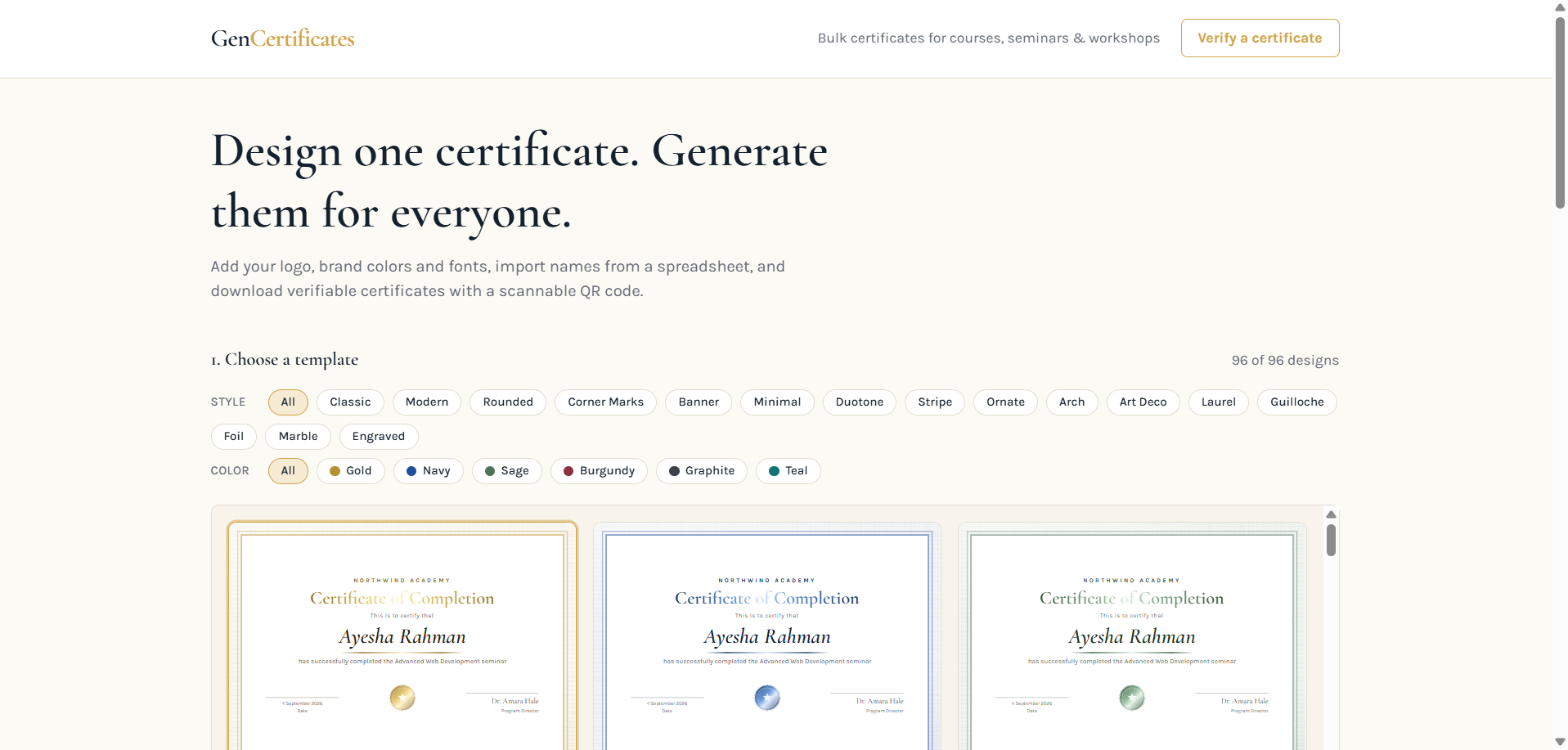 GenCertificates preview